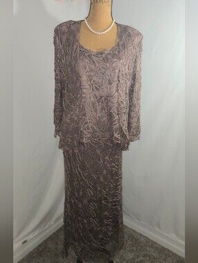 Soulmates Taupe Lace Appliqué Evening Top